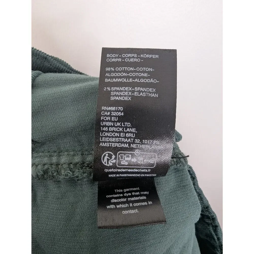 NWT Free People We The Free Jayde High Rise Corduroy Flare Pant Huntress Green